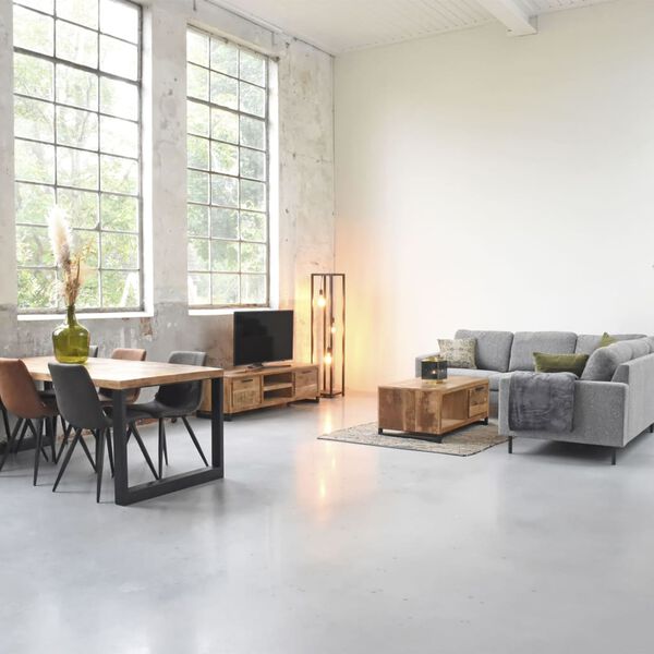 LABEL51 Tavolino a Sgabello 32x32x48-65 cm Legno/Nero