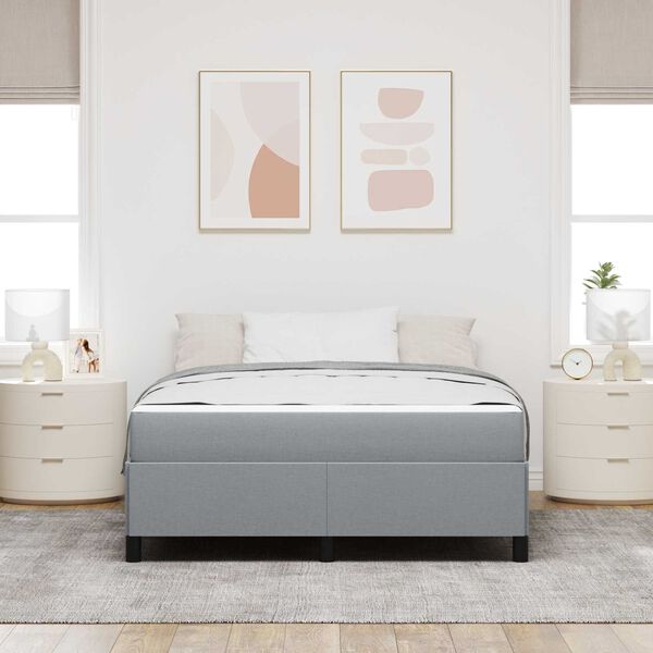 vidaXL Letto a molle Grigio chiaro 140 x 200 cm Tessuto