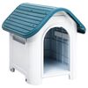 vidaXL Casetta per Cani Blu 59x75x66 cm in Polipropilene