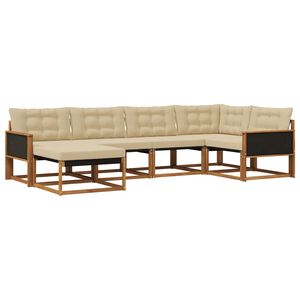 vidaXL Set di divani da esterno 6 pz Naturale e Beige