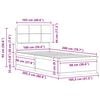 vidaXL Letto con Testiera Rivestita Talpa 100 x 200 cm Pino massello