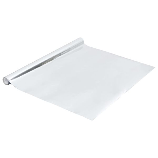 vidaXL Pellicola Autoadesiva per Mobili Argento Lucido 500x90 cm PVC