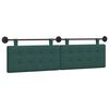 vidaXL Testata appesa Verde Scuro 170 x 55 x 5 cm Tessuto