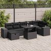 vidaXL Set Divani da Giardino 5 pz con Cuscini in Polyrattan Nero
