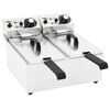 vidaXL Friggitrice Elettrica Doppia in Acciaio Inossidabile 12L 4000W