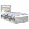 vidaXL Struttura del letto Grigio Concret&egrave; 90 x 190 cm Pino massello