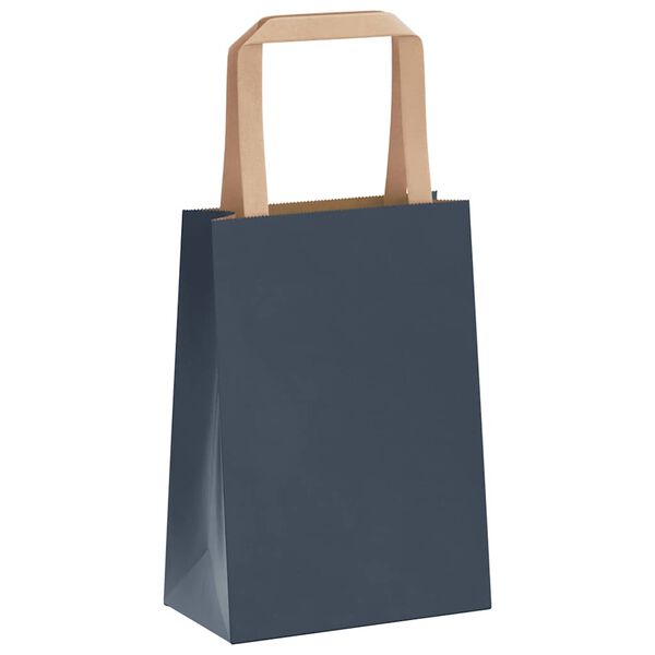 vidaXL Sacchetti di Carta 250 pz con Manici Blu 15x8x21 cm