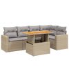 vidaXL Set Divano da Giardino 6 pz con Cuscini Beige in Polyrattan