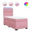 vidaXL Giroletto a Molle con Materasso Rosa 90x200 cm in Velluto