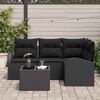 vidaXL Set Divano da Giardino 5 pcs Nero polyrattan