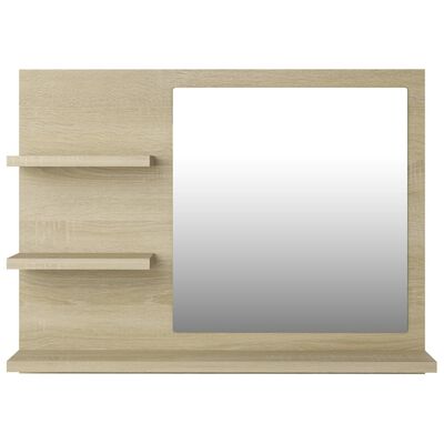 vidaXL Specchio da Bagno Rovere Sonoma 60x10,5x45 cm Legno Multistrato