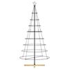 vidaXL Albero a Cono di Natale con supporto Nero 210 cm Acciaio