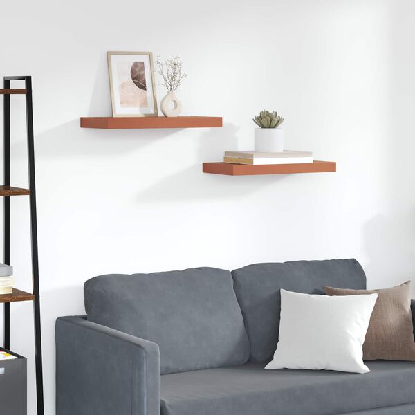 vidaXL Scaffale da parete 2 pcs Rosso 50 x 23 x 4 cm Legno multistrato