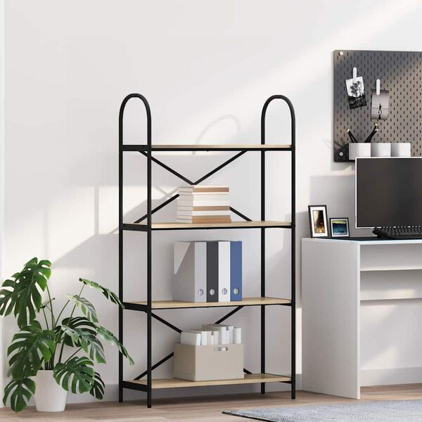 vidaXL Libreria Rovere Sonoma 80 x 30 x 146 cm Legno multistrato