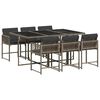 vidaXL Set da Pranzo da Giardino 7 pz con Cuscini in Polyrattan Grigio