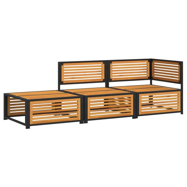 vidaXL Set Divano da Giardino 3pz con Cuscini Legno Massello di Acacia