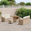 vidaXL Set Divano da Giardino 11 pcs Beige e Crema polyrattan