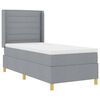 vidaXL Letto a molle con strisce LED Grigio chiaro 90 x 200 cm Tessuto