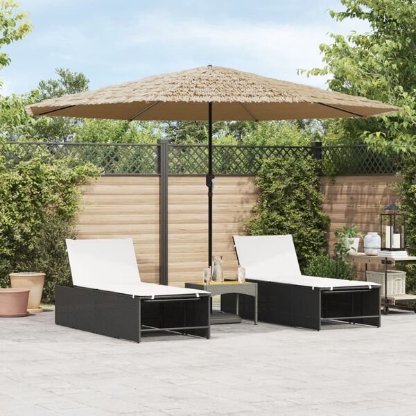 vidaXL Ombrellone Giardino con Palo in Acciaio Marrone 388x388x248 cm