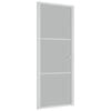 vidaXL Porta Interna 83x201,5 cm Bianco Opaco Vetro e Alluminio