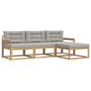 vidaXL Set di divani da esterno 4 pz Bianco e Grigio Chiaro Poliestere