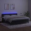 vidaXL Letto a Molle con Materasso e LED Nero 180x200 cm in Velluto