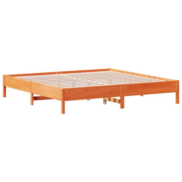 vidaXL Letto senza Materasso Marrone Cera 200x200 cm in Legno di Pino