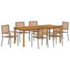 vidaXL Set da Pranzo per Giardino 7 pcs Grigio Poly Rattan