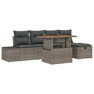 vidaXL Set Divano da Giardino 6 pcs Grigio polyrattan