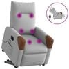 vidaXL Poltrona Alzapersona Massaggi Elettrica Grigio Nuvola Tessuto