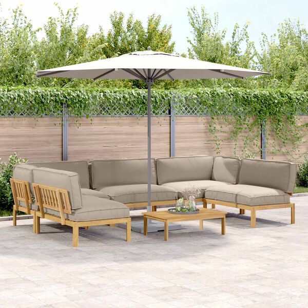 vidaXL Set di divani con cuscino 6 pcs Talpa Legno di Acacia Massello