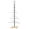 vidaXL Albero di Natale in Metallo con Base in Legno Nero 120 cm