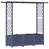 vidaXL Letto Rialzato con Griglia e Tetto Grigio 162,5 x 40 x 136 cm
