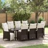 vidaXL Set da Pranzo per Giardino 9 pcs Marrone Poly Rattan