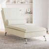 vidaXL Chaise Longue Massaggi con Cuscino a Rullo Crema in Velluto