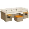 vidaXL Set Divani da Giardino 7 pz con Cuscini Beige in Polyrattan