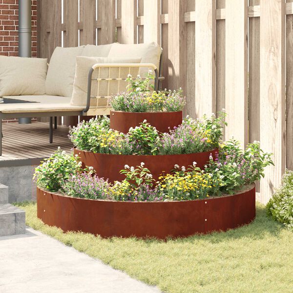 vidaXL Vaso da giardino Marrone 120 x 120 x 20 cm