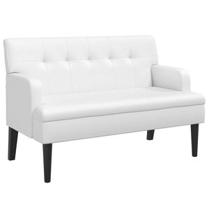 vidaXL Panca con Schienale Bianca 112x65,5x75 cm in Similpelle