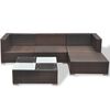 vidaXL Set Divani da Giardino 5 pz con Cuscini in Polyrattan Marrone
