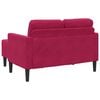 vidaXL Divano 2 Posti con Chaise longue a L Rosso Vino 125 cm Velluto