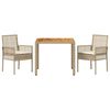 vidaXL Set da Pranzo per Giardino 3 pcs Beige polyrattan