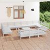 vidaXL Set Salotto da Giardino 14 pz in Legno Massello di Pino Bianco