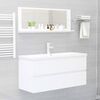 vidaXL Specchio da Bagno Bianco 100x10,5x37 cm in Legno Multistrato