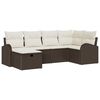 vidaXL Set Divano da Giardino 6 pz Marrone polyrattan