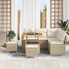 vidaXL Set Divano da Giardino con cuscino 8 pcs Beige Poly Rattan