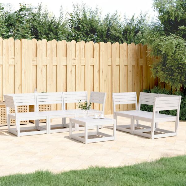 vidaXL Set Salotto da Giardino 5 pz Bianco in Legno Massello di Pino