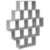 vidaXL Scaffale da parete Grigio Cemento 120 x 20 x 136 cm