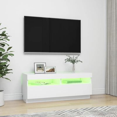 vidaXL Mobile Porta TV con Luci LED Bianco 100x35x40 cm