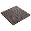 vidaXL Piastrelle 11 pz Goffrature WPC 30x30 cm 1 mq Marrone Scuro