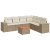 vidaXL Set Divani da Giardino 7 pz con Cuscini Beige in Polyrattan